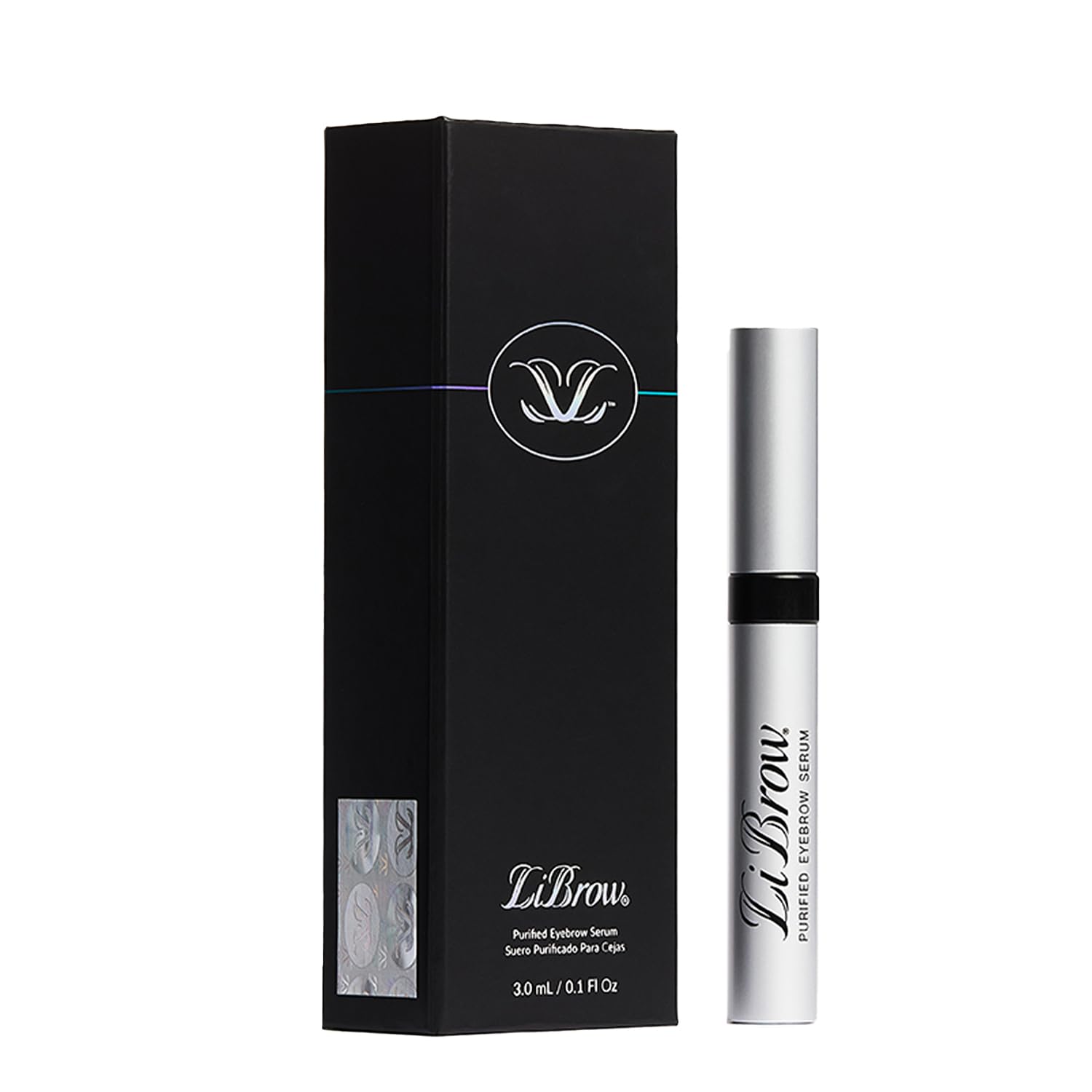 LiBrow purified eyebrow serum bottle on a clean vanity for daily use