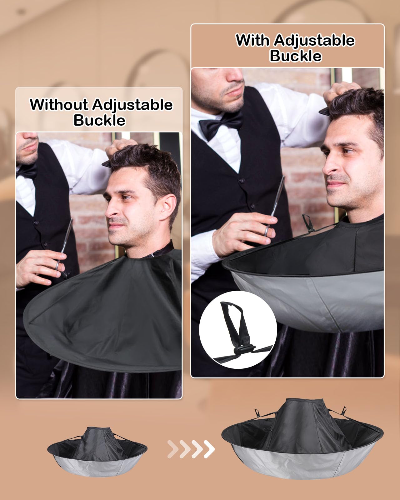 Lictin cape suitable for salons and home haircuts.