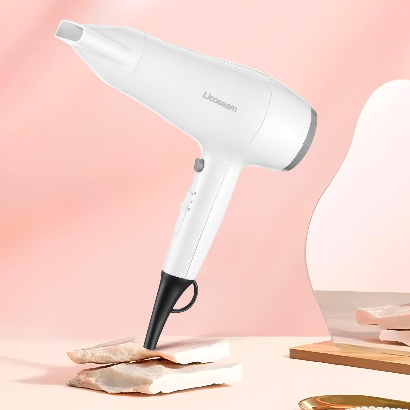 Licoseam hair dryer 1875W power delivers strong airflow for efficient drying