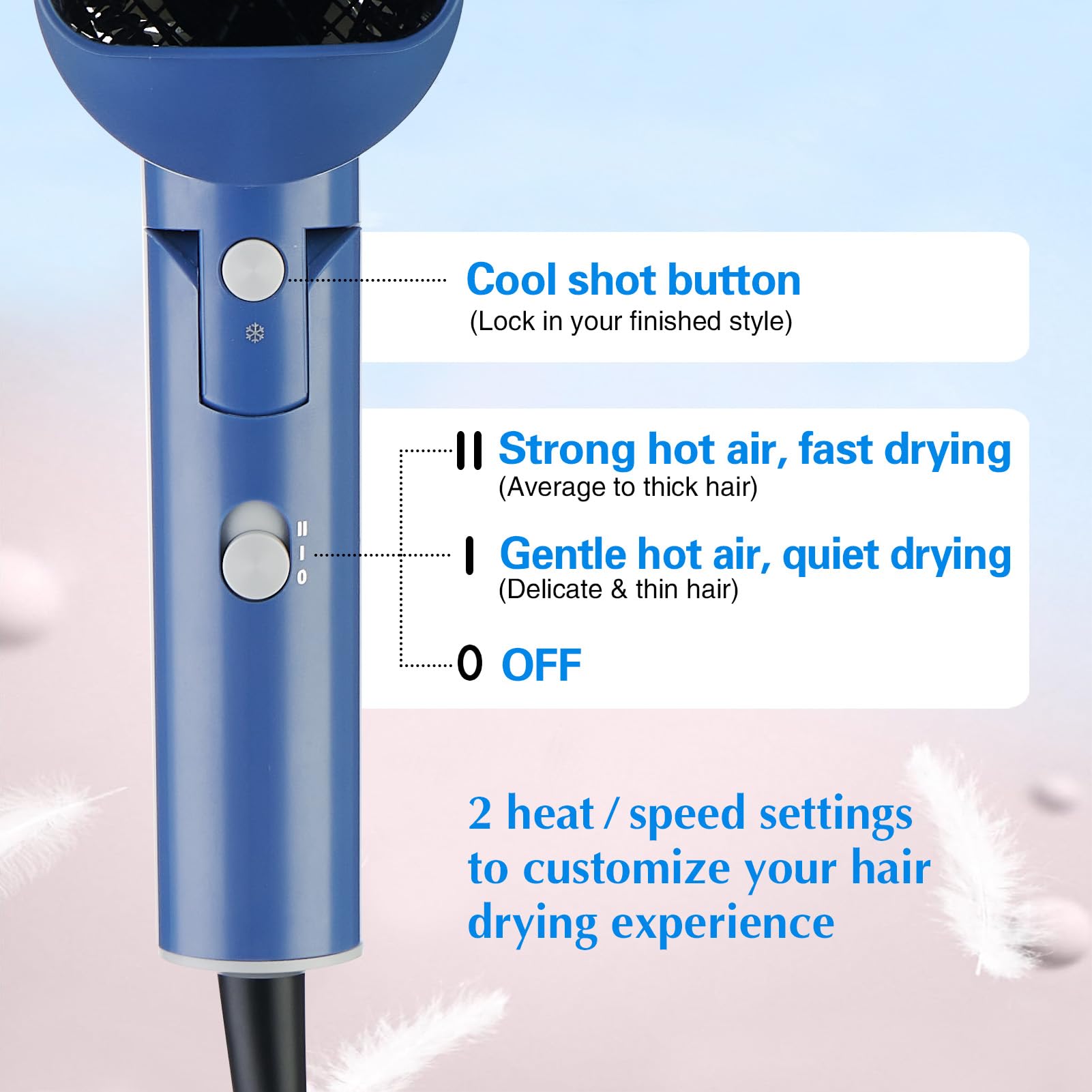 Licoseam precision nozzle for targeted styling and concentrated airflow.