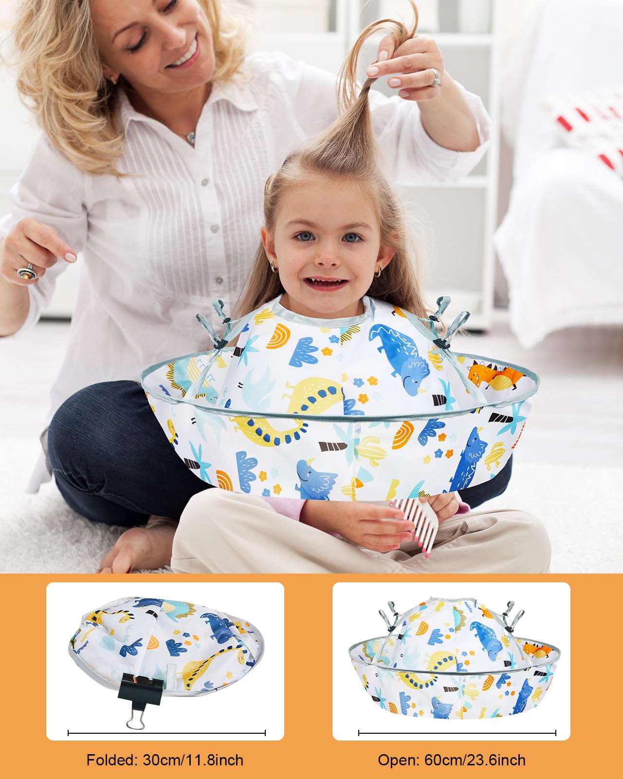 Lictin dinosaur-theme cape closed, highlighting playful design for kids.