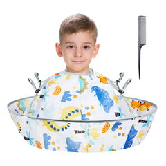 Lictin haircut cape umbrella on a chair showing complete coverage for trimming.