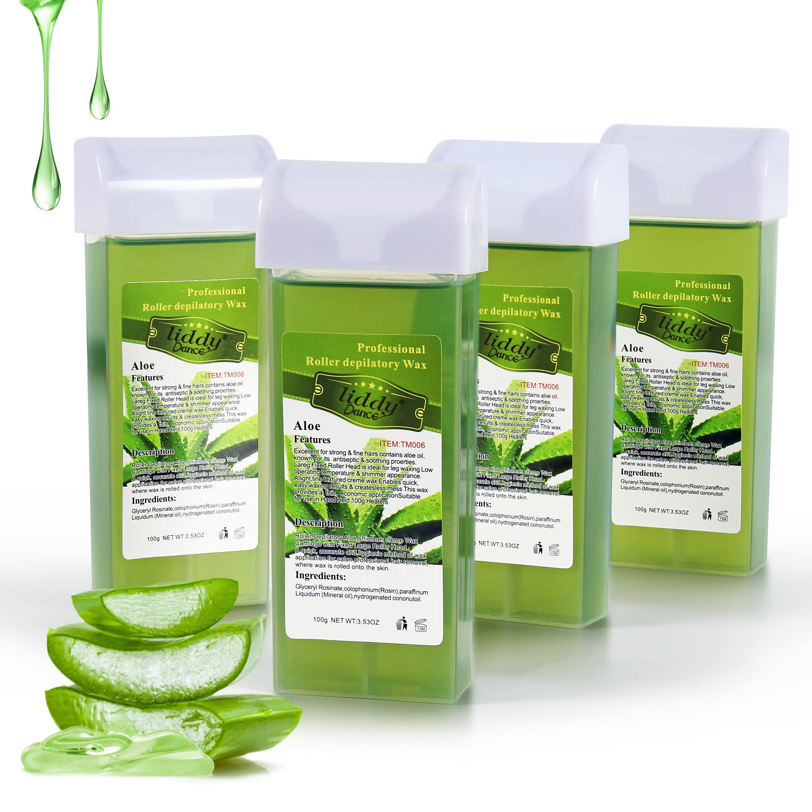 Liddy Dance Aloe Wax Roller Cartridge for smooth depilation with aloe soothing properties