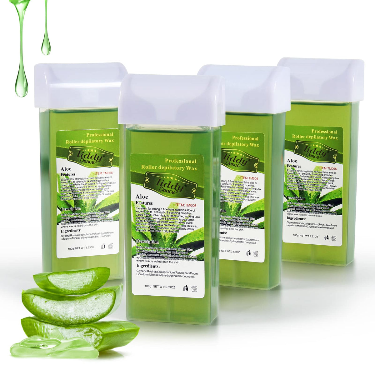 Liddy Dance Aloe Wax Roller Cartridge for smooth depilation with aloe soothing properties