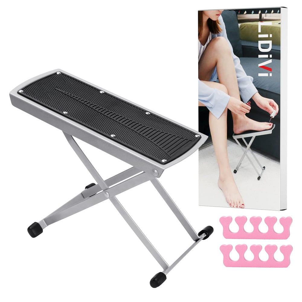 LiDiVi Pedicure Foot Rest with adjustable height for at-home pedicures.