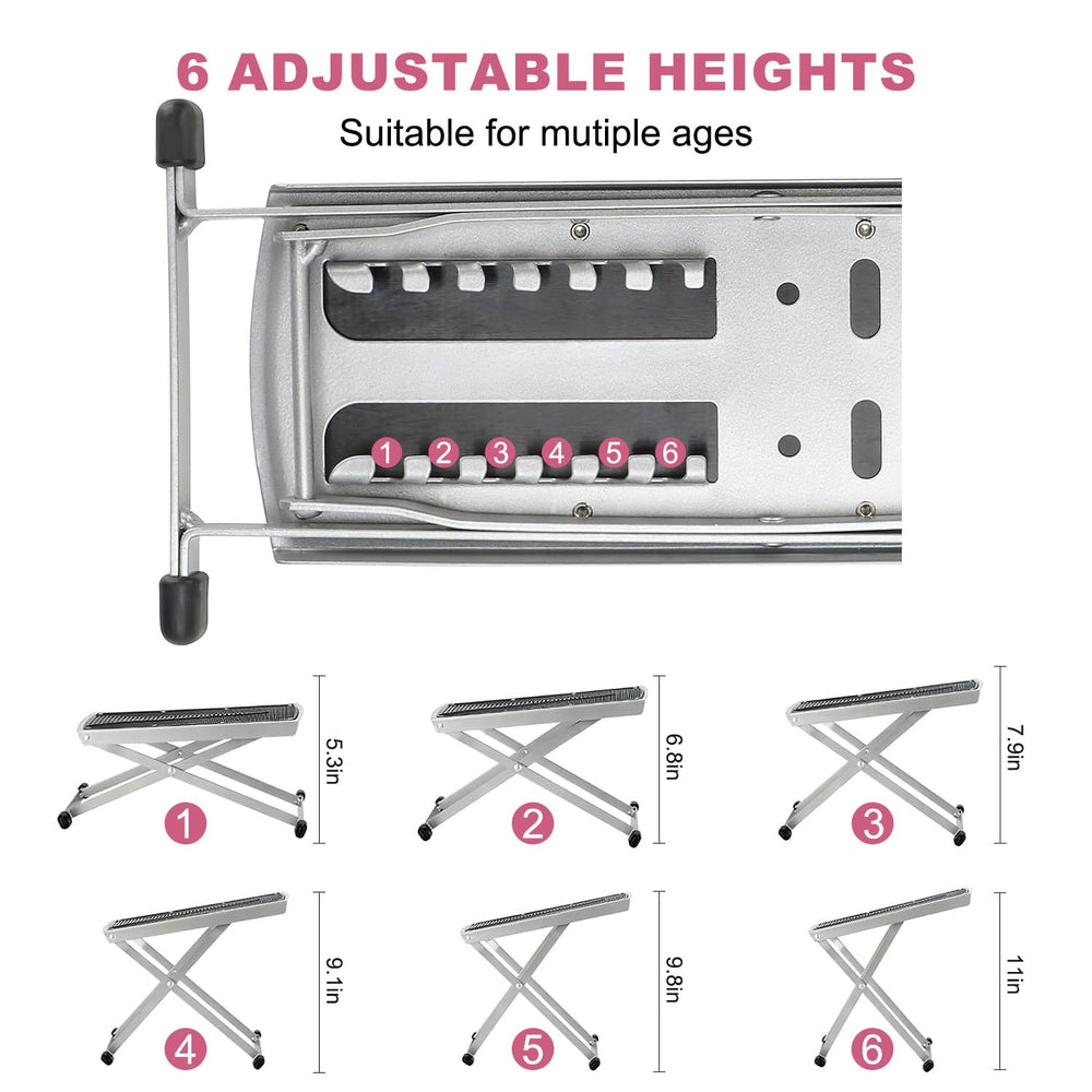 LiDiVi Foldable pedicure foot rest for easy storage and transport.