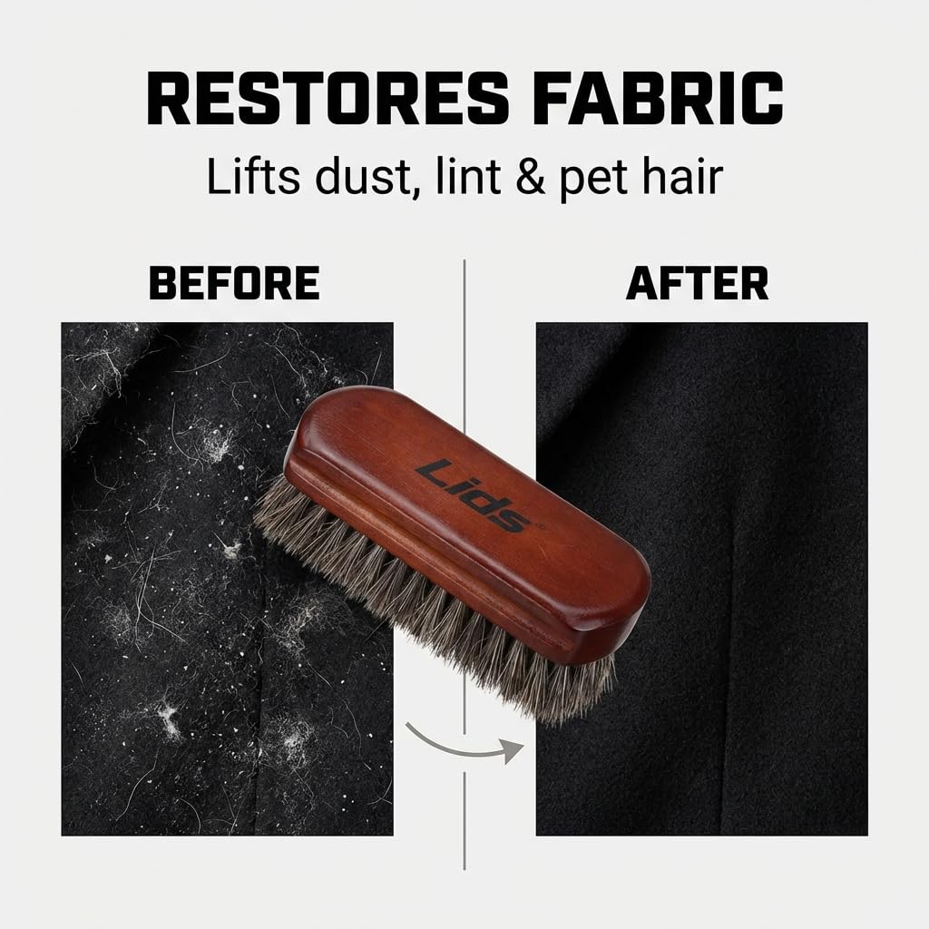 Lids Premium Horsehair Hat Brush removes dust on felt and wool hats