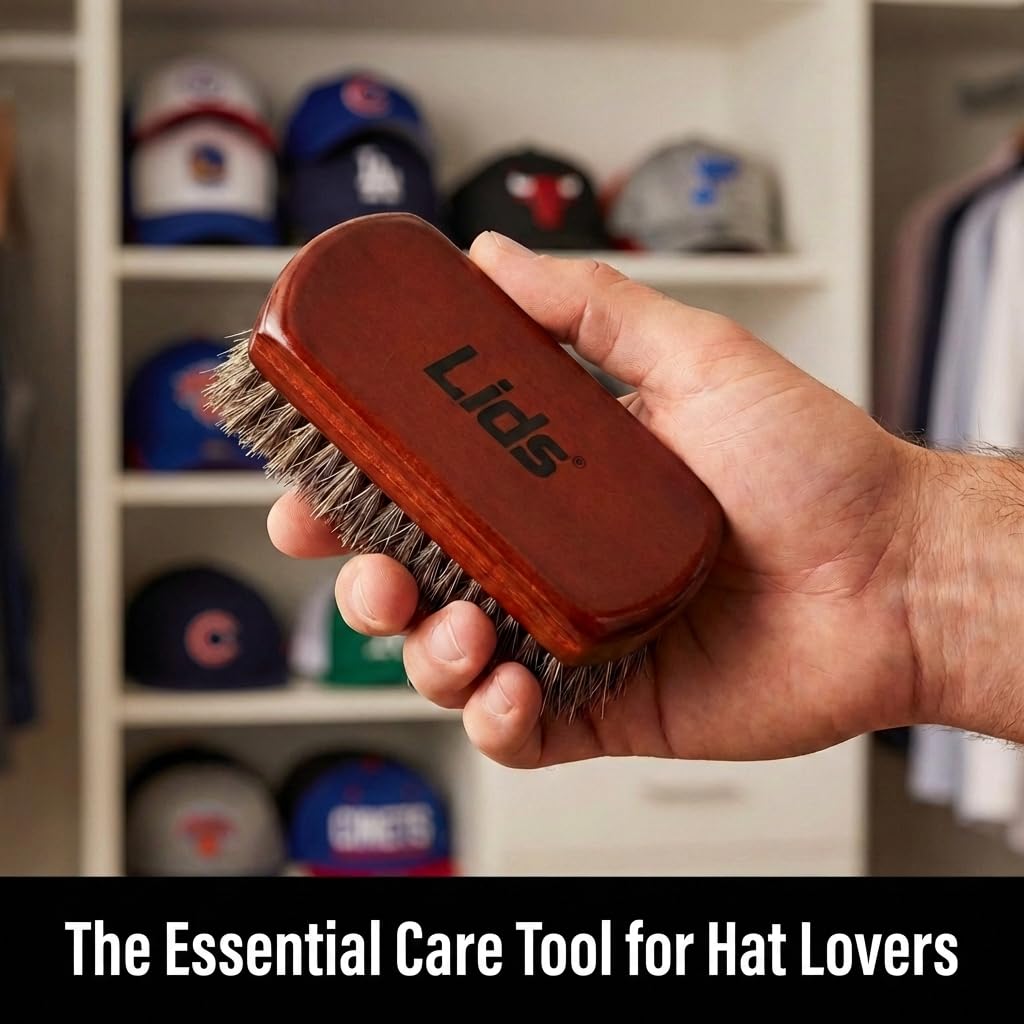 Lids Premium Horsehair Hat Brush helps reset nap on delicate fedoras