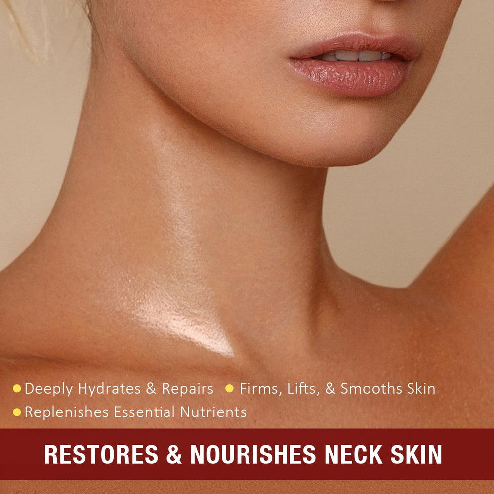 Liefiet AH-8 neck cream applied to skin showing hydration and smooth texture