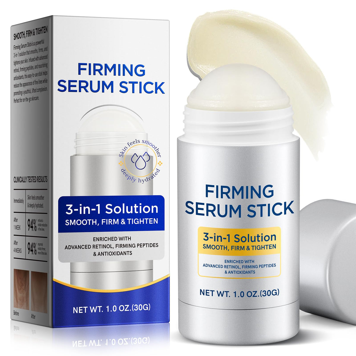 Liefiet barra retinol avanzada aplicada en la cara para mayor firmeza