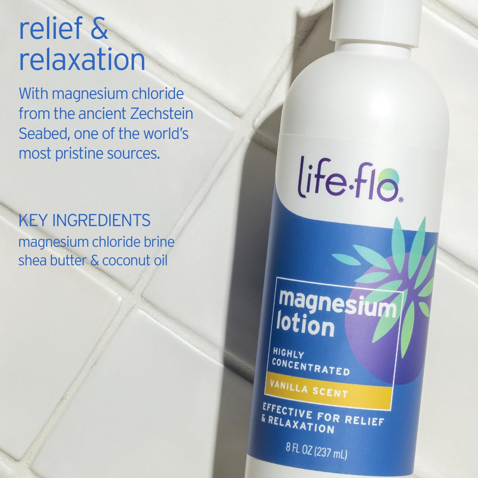 LIFE-FLO Loción magnesio: aplicación suave para relajar músculos cansados.