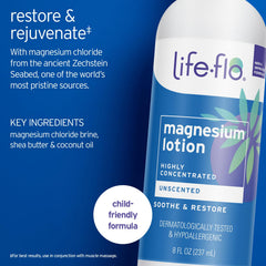 LIFE-FLO loción de magnesio masaje diario para relajación muscular
