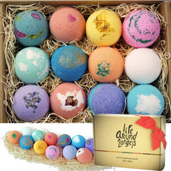 LifeAround2Angels bath bombs gift set with colorful fizz for a relaxing soak
