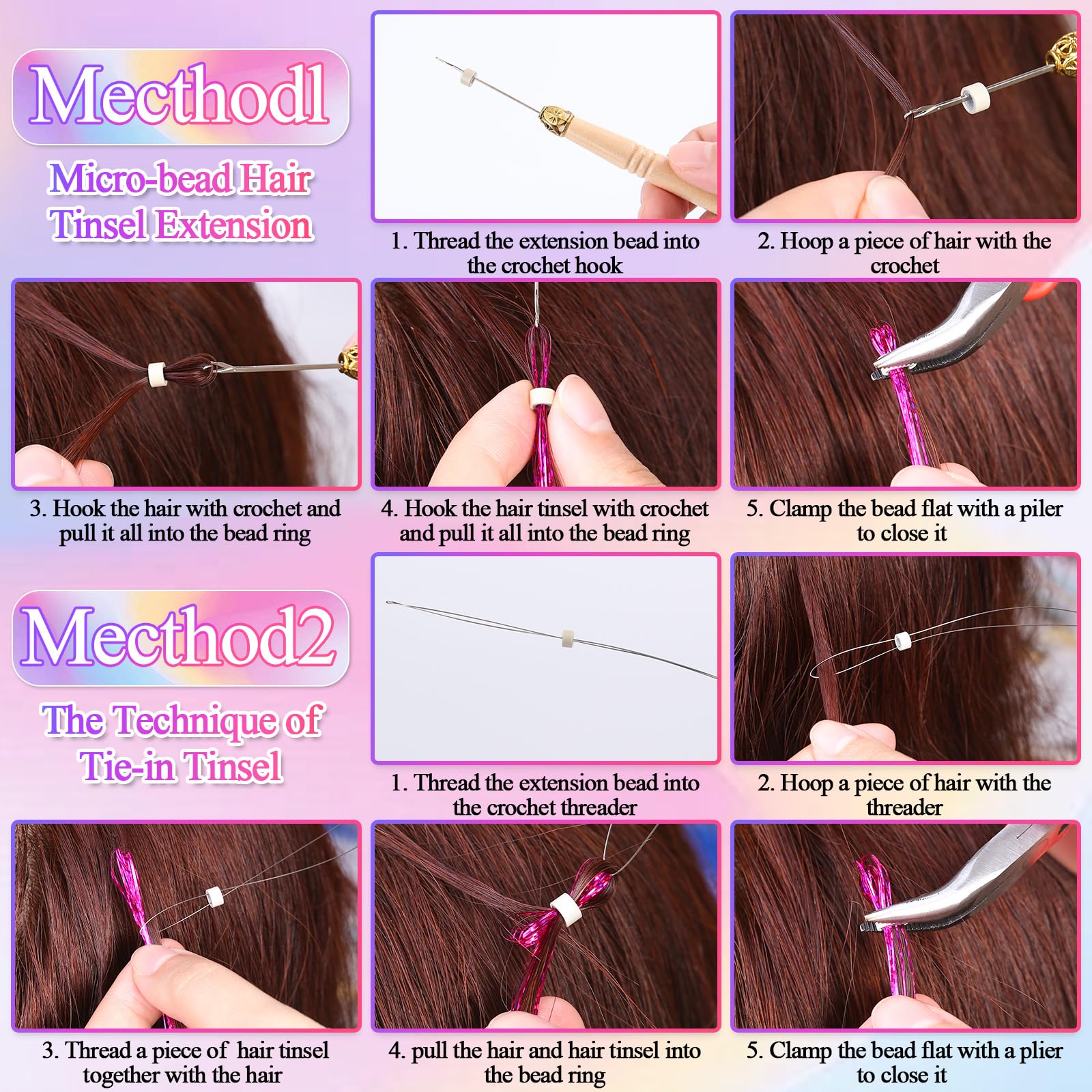Tools set used on hair to demonstrate easy application.