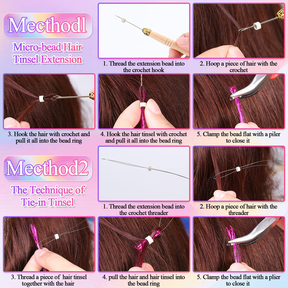 Tools set used on hair to demonstrate easy application.