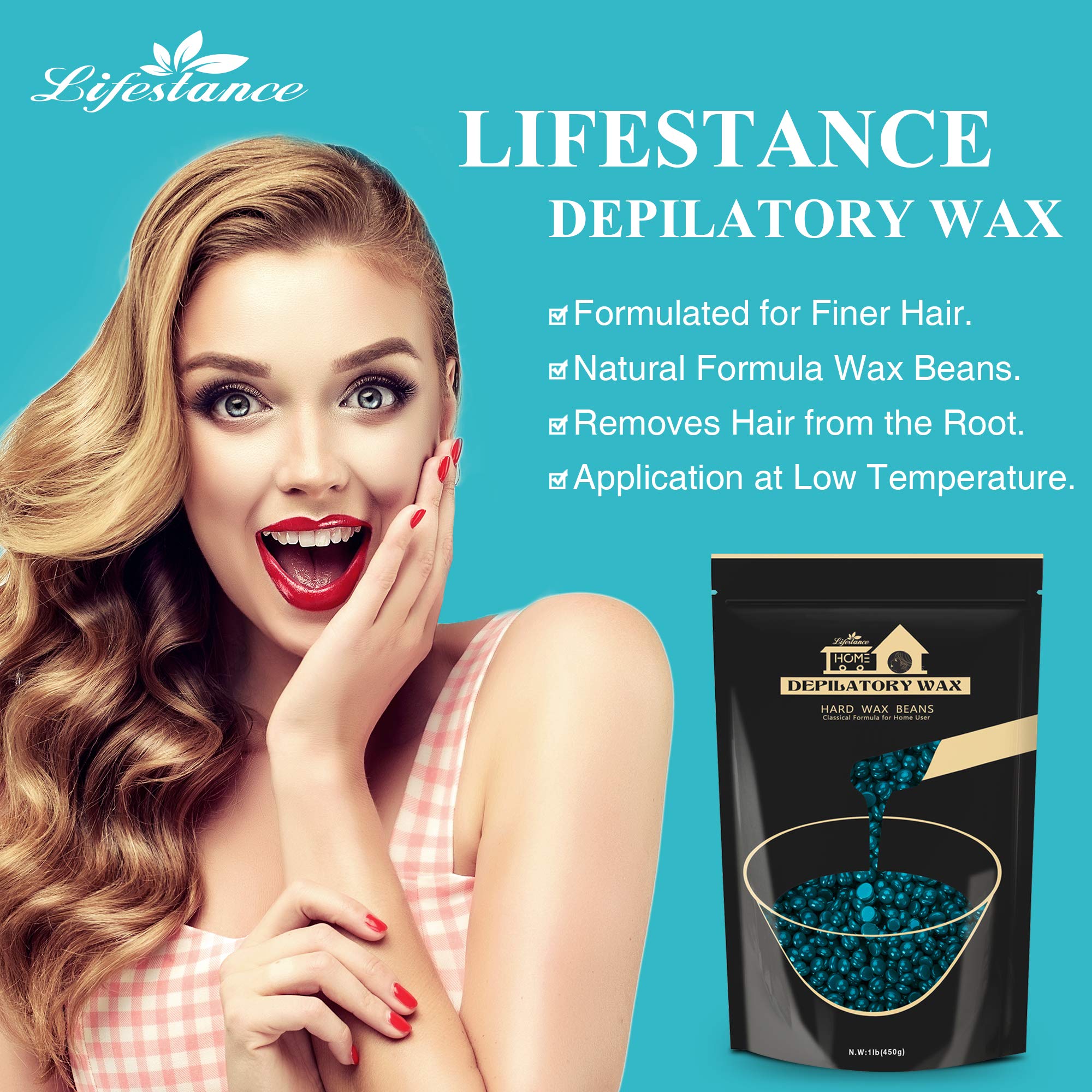 Lifestance Brazilian bikini waxing with jasmine wax beads for effective removal.