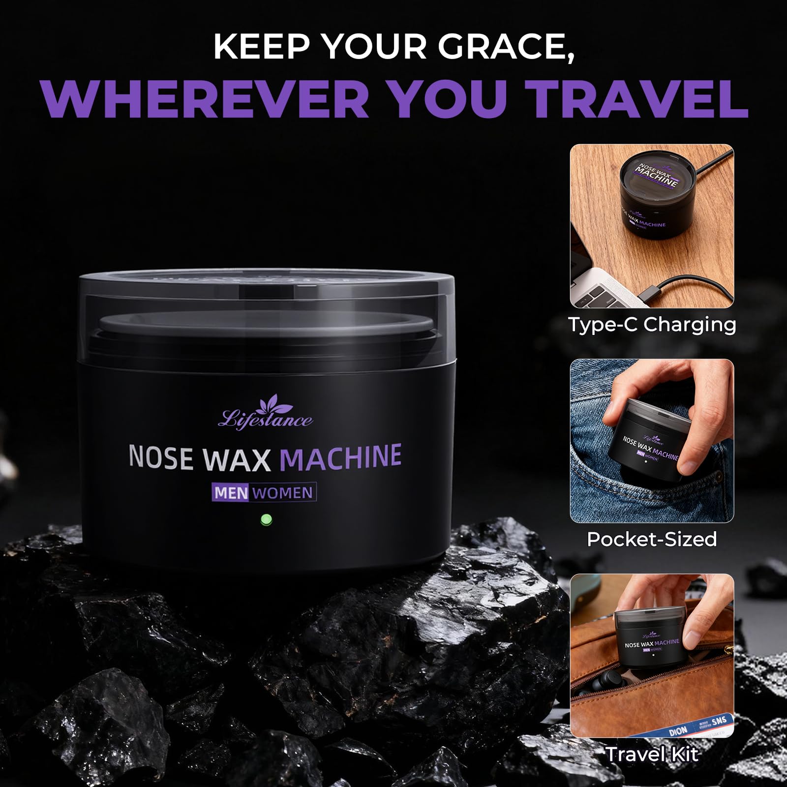 Lifestance Nose Wax Kit includes 120g wax beans for fewer refills.