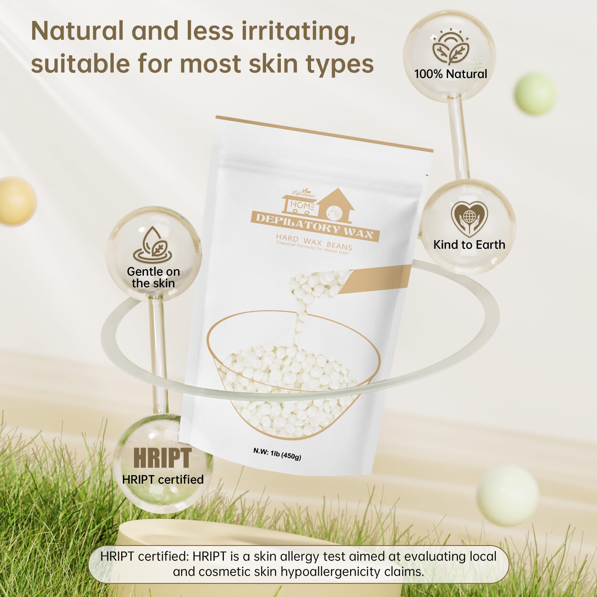 Lifestance Pearl White Wax Beads for Brazilian bikini offer thorough removal with low-temperature comfort