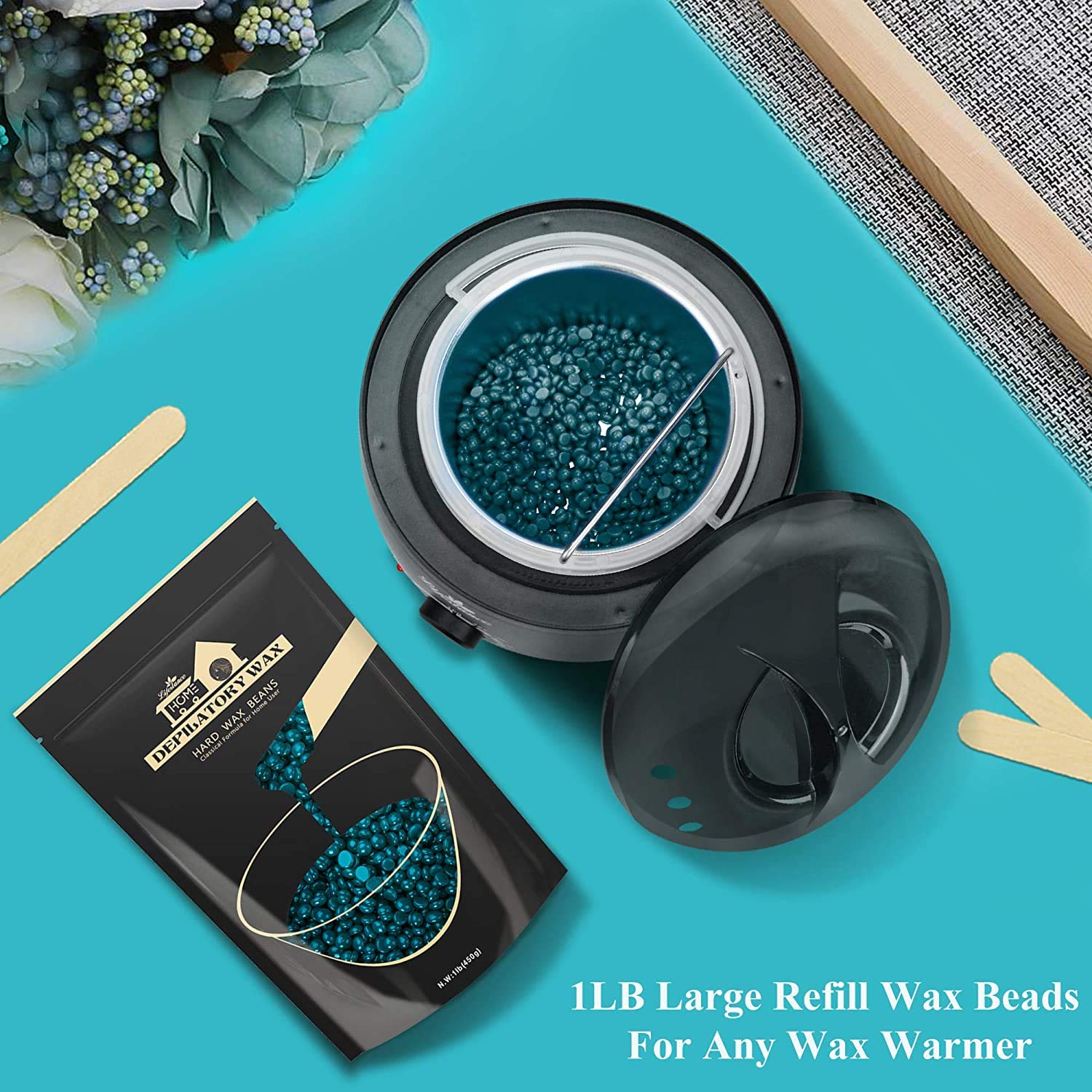 Lifestance wax beads melt at lower temperatures for comfortable sessions.