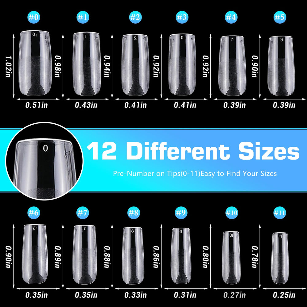 Lifextol 240-piece nail tips kit packaging highlighting versatile sizes.