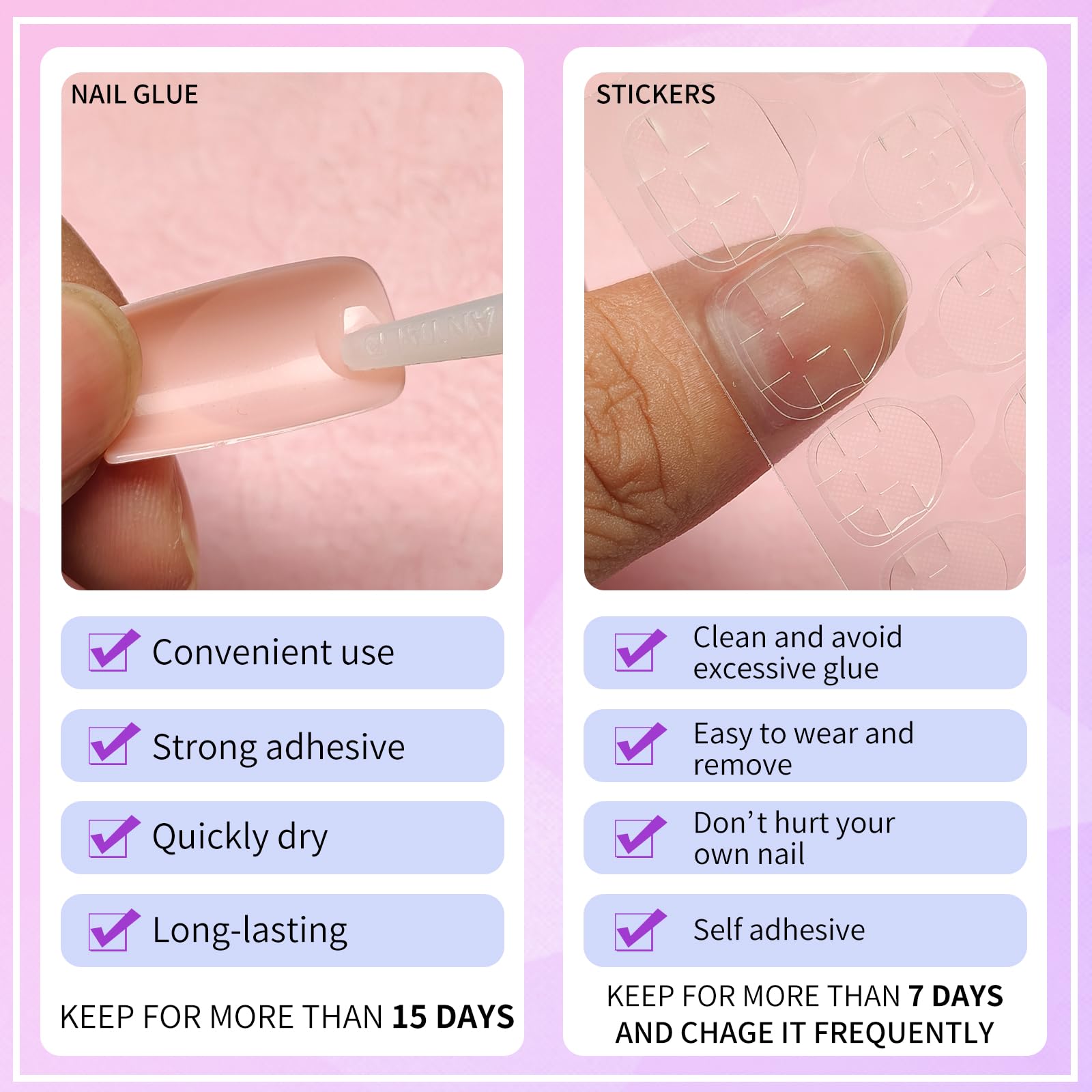 Lifextol Frances tip corto, uñas blancas con aspecto elegante