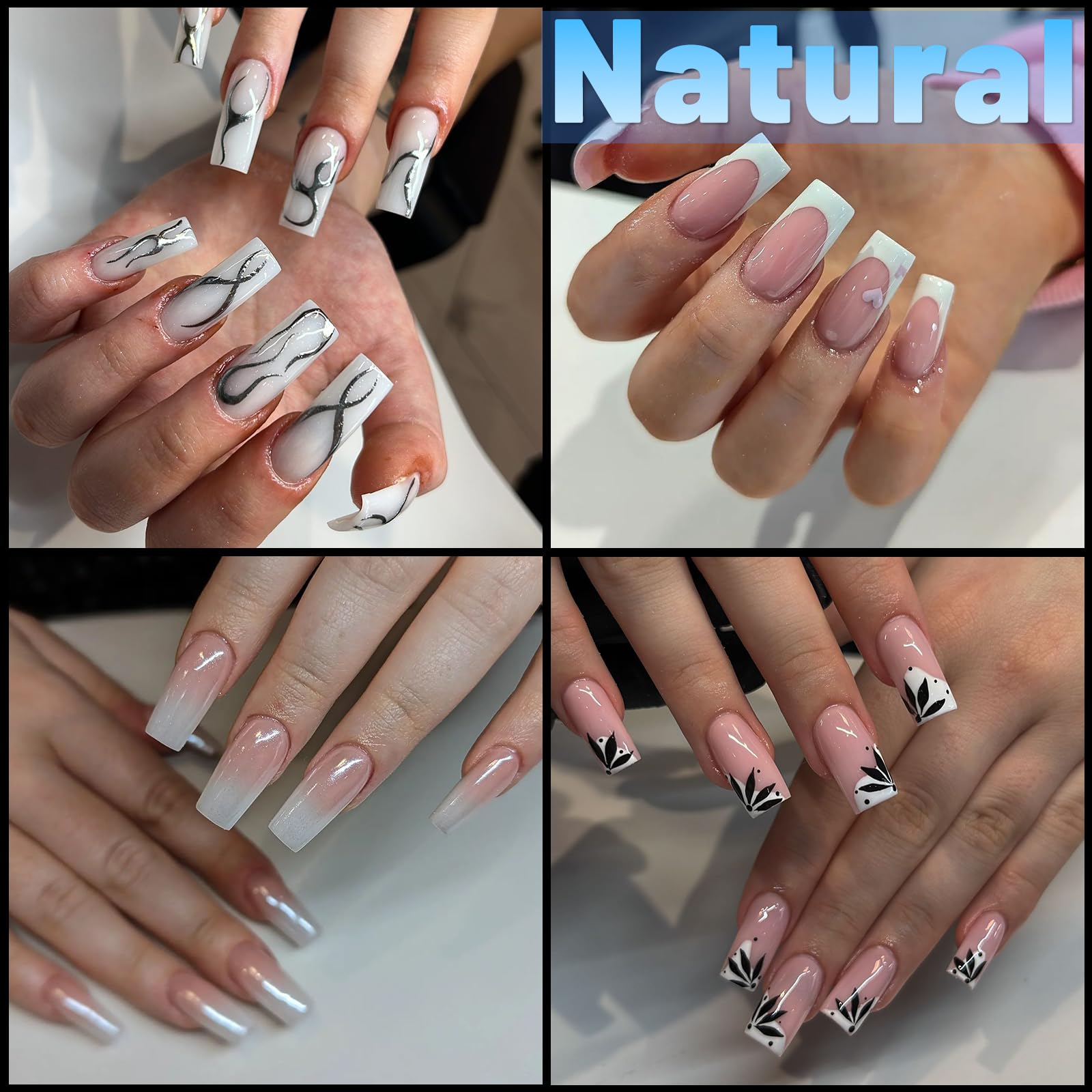 Lifextol medium-length clear gel tips with a glossy finish for smooth polish application.