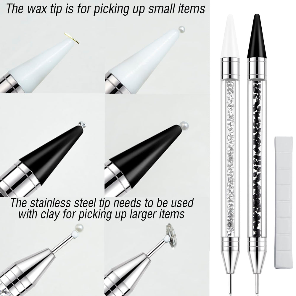 Light Rain wax tip for effortless rhinestone pickup and precise control