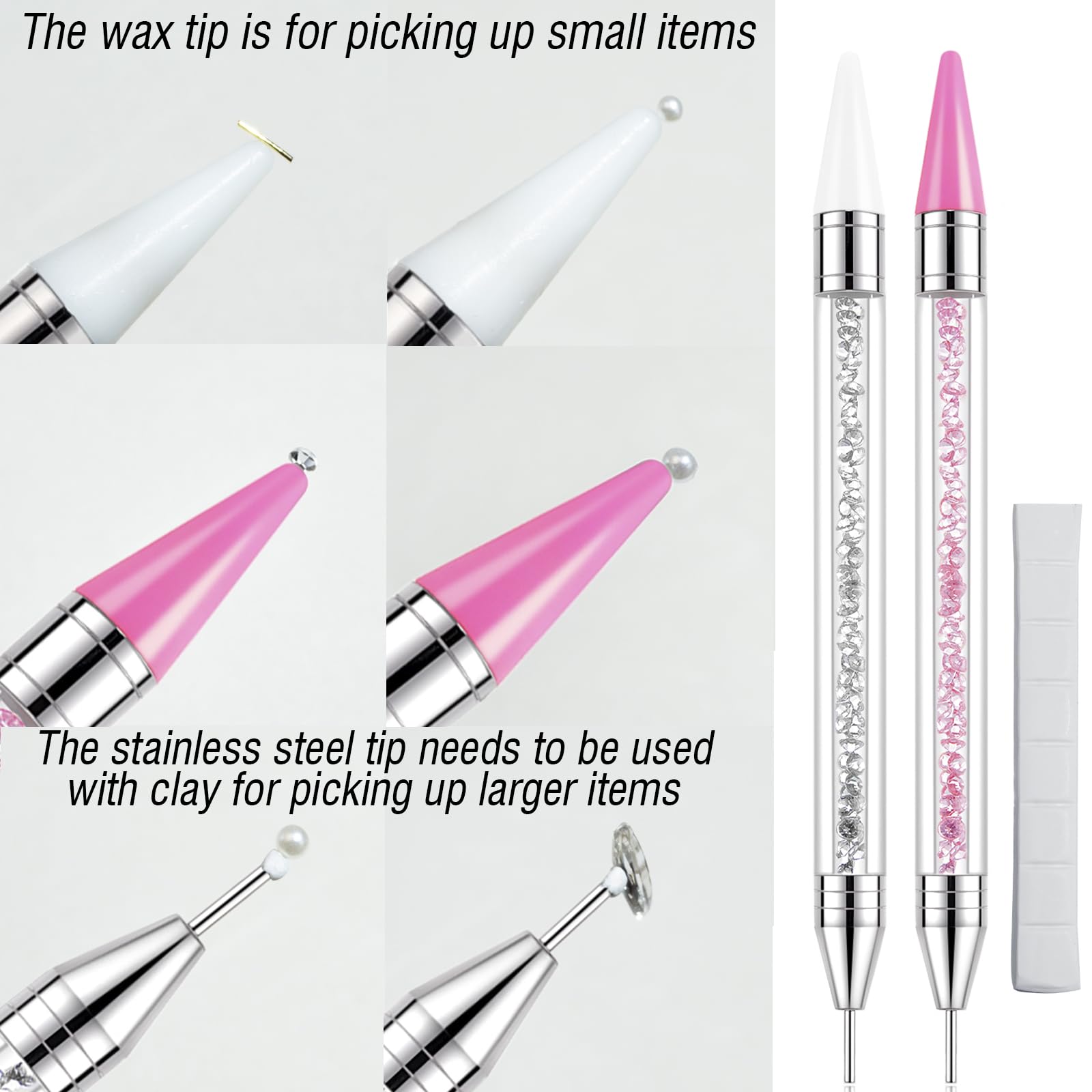 LIGHT RAIN wax tips set for effortless, precise rhinestone pickup