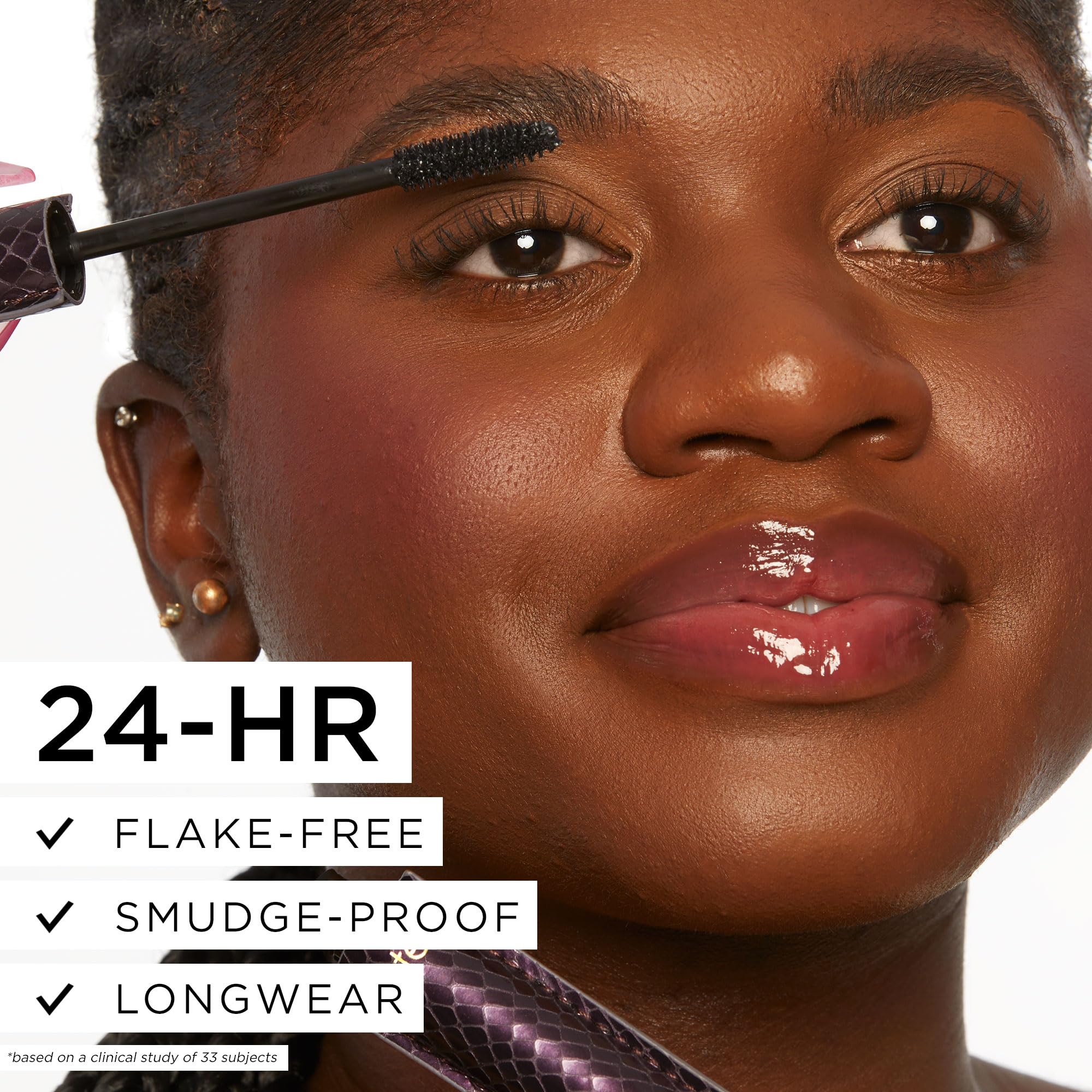 Lights, Camera, Lashes 4-in-1 wand provides lift and curl with magnified precision.