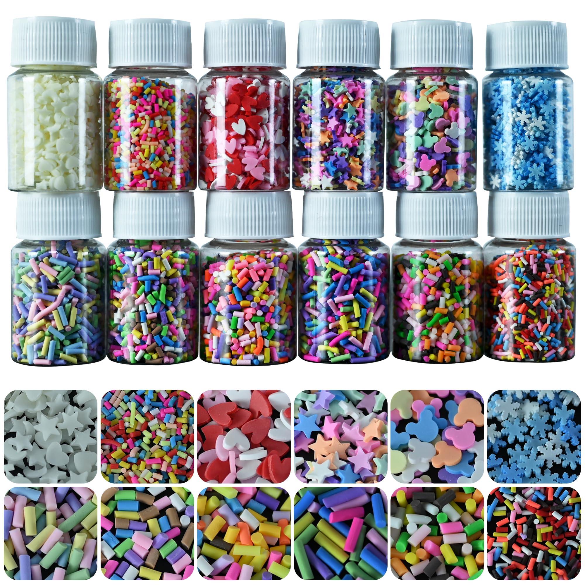 LIKETURE Sprinkles luna-estrella-corazón, color y brillo para manualidades
