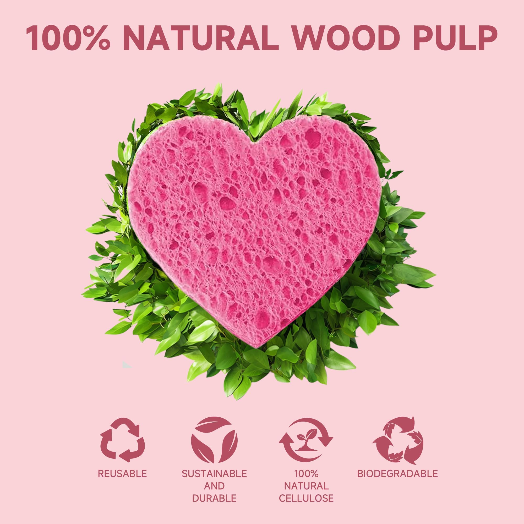 LILAC pink heart sponge used with cleanser for smoother skin.