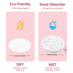 LILAC round white face sponges for gentle cleansing