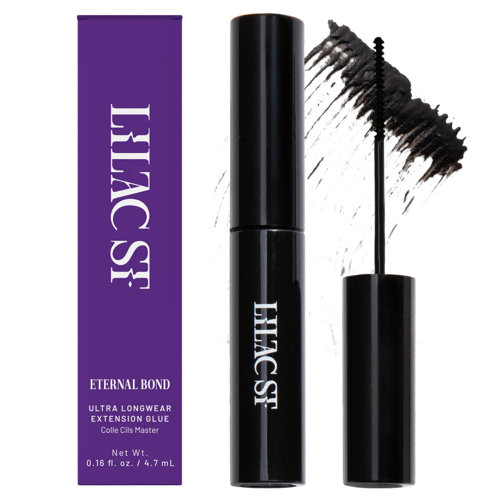 Lilac St Eternal Bond lash glue in black bottle for secure hold.