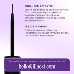 Lilac St Lock-It-Bond Black applied on lashes for controlled bonding.