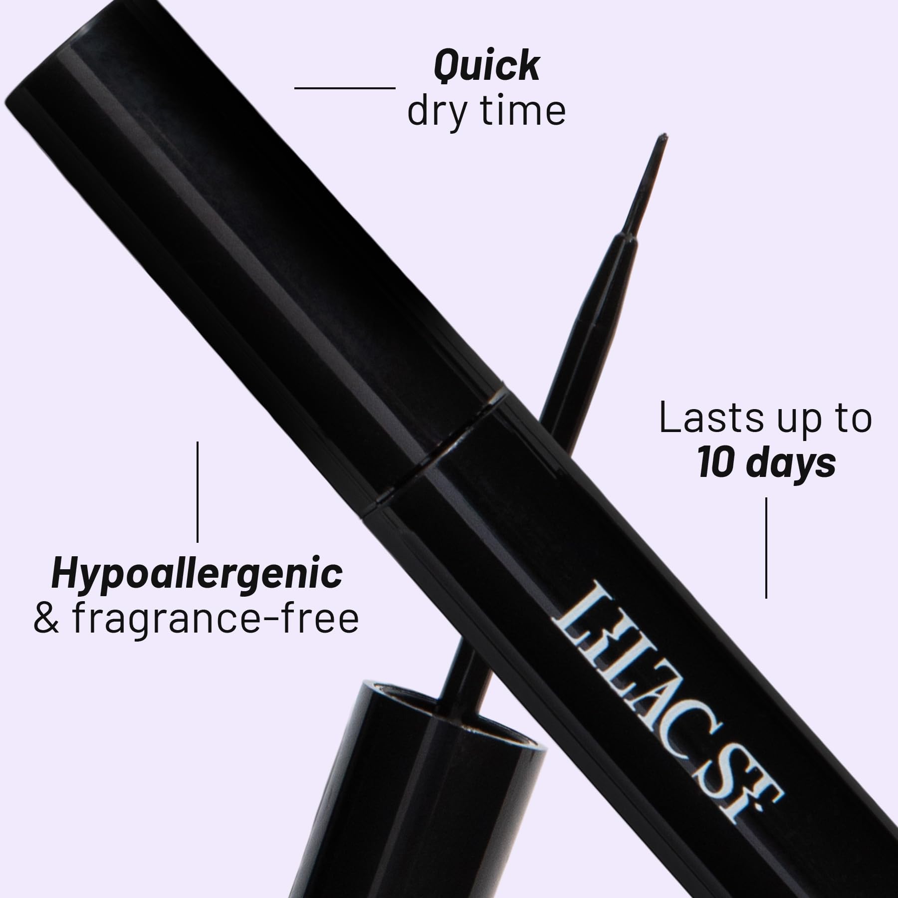 Lilac St Lock-It-Bond Black precise application on lashes for beginners.