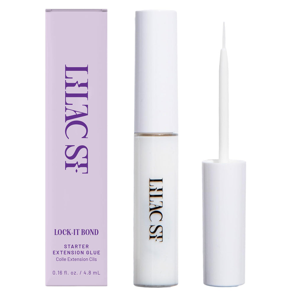 Lilac St Lock-It-Bond Clear bottle showing waterproof lash glue for beginners.