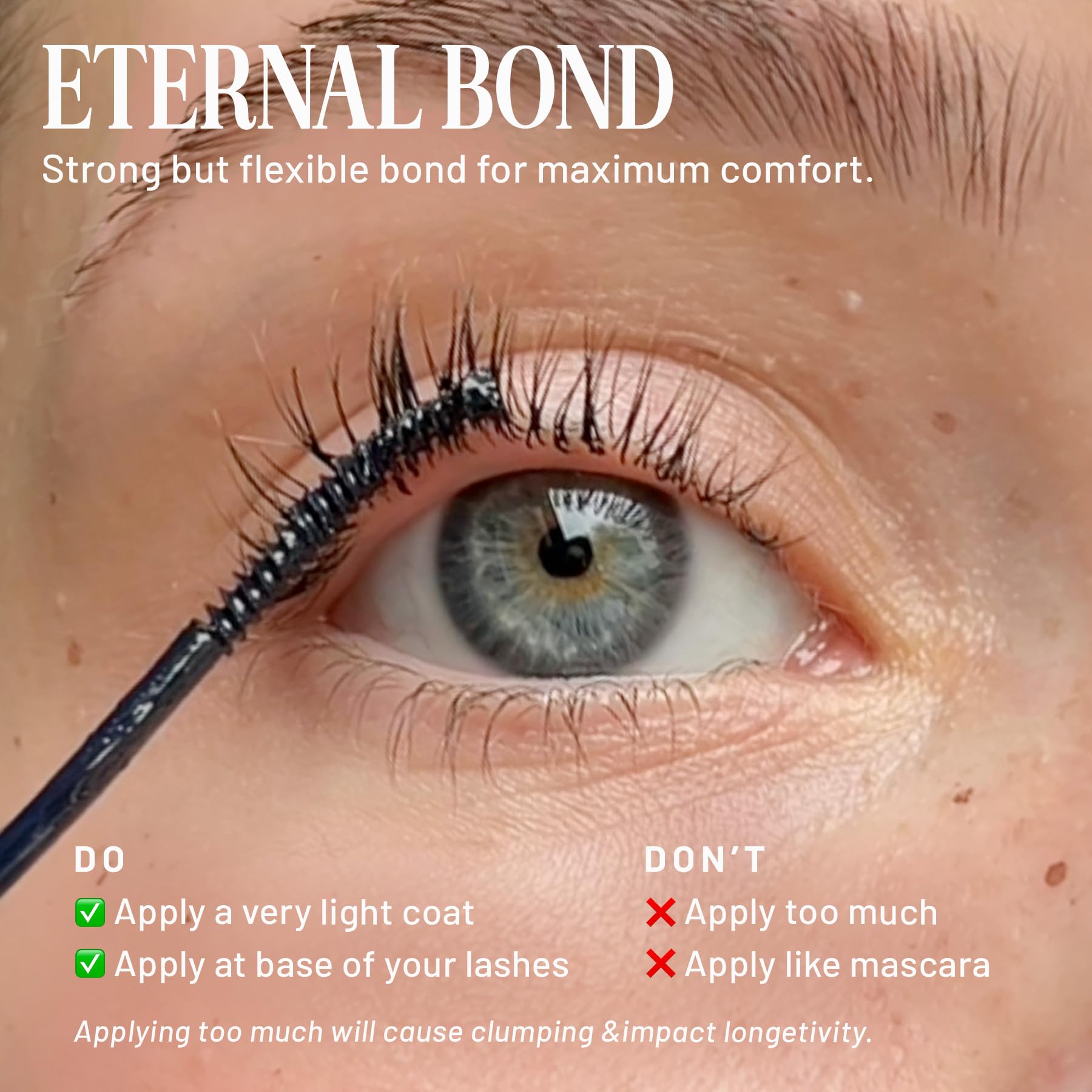 Lilac St mini mascara wand applicator demonstrates precise lash placement.