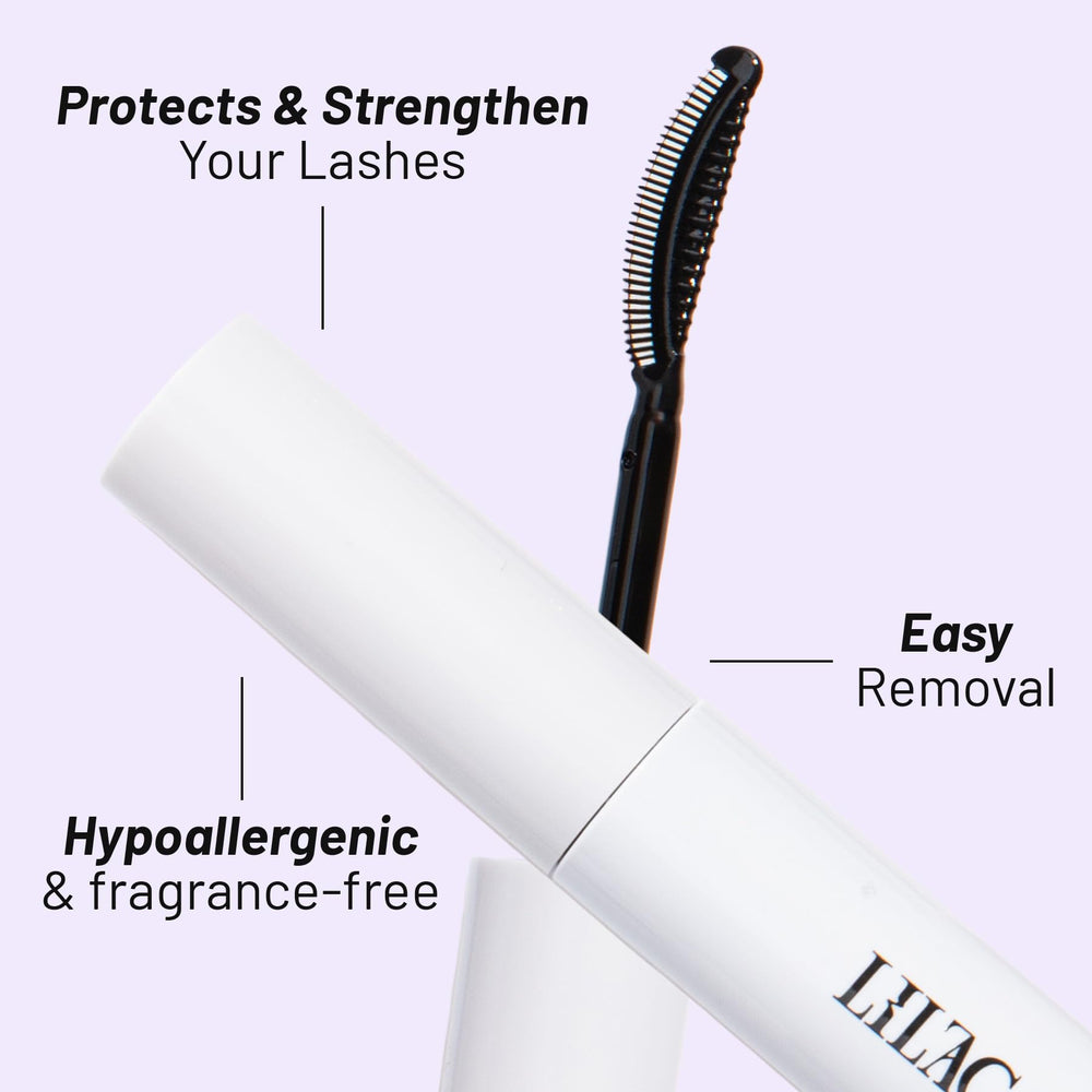 Lilac St waterproof formula badge — reliable removal on water-resistant lashes.