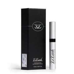 LiLash purified eyelash serum bottle close-up showing premium packaging for healthier lashes