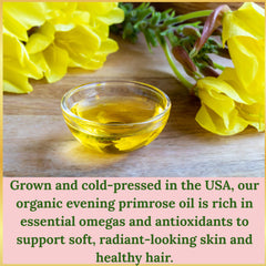 Etiqueta clara de LILIVITE ORGANICS, aceite de Onagra de calidad orgánica.