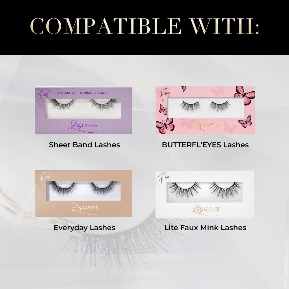 Lilly Lashes latex-free formula minimizes discomfort while providing dependable hold.