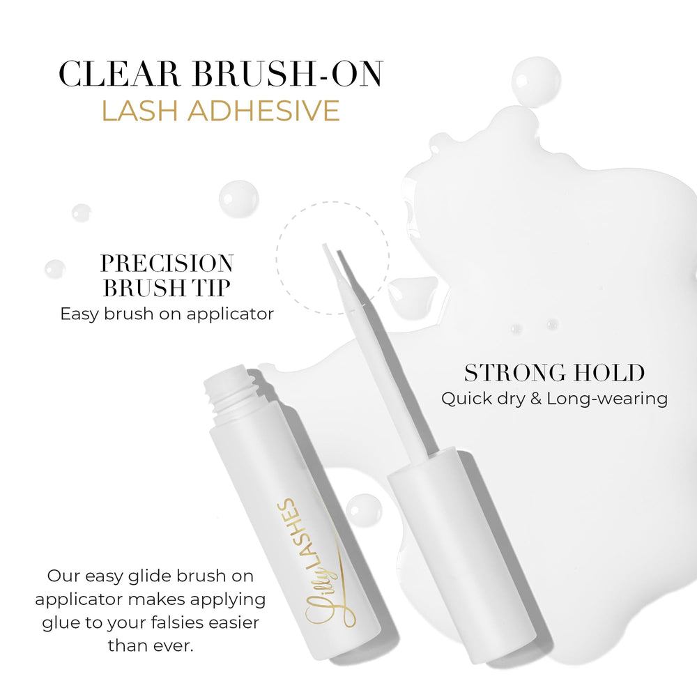 Lilly Lashes latex-free adhesive delivers quick-dry invisible finish for natural looking lashes.