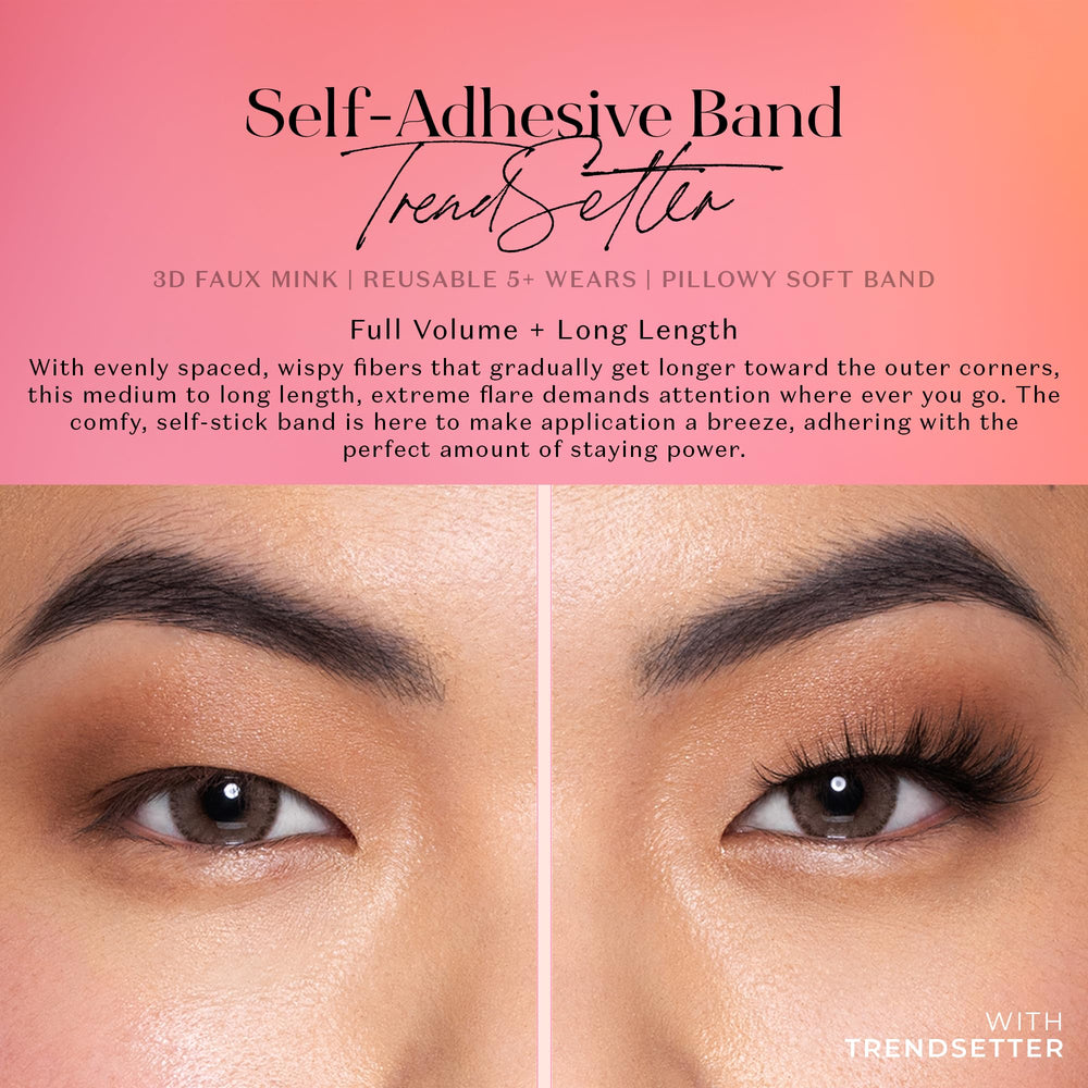 Lilly Lashes TrendSetter band detail illustrating body heat activated adhesion