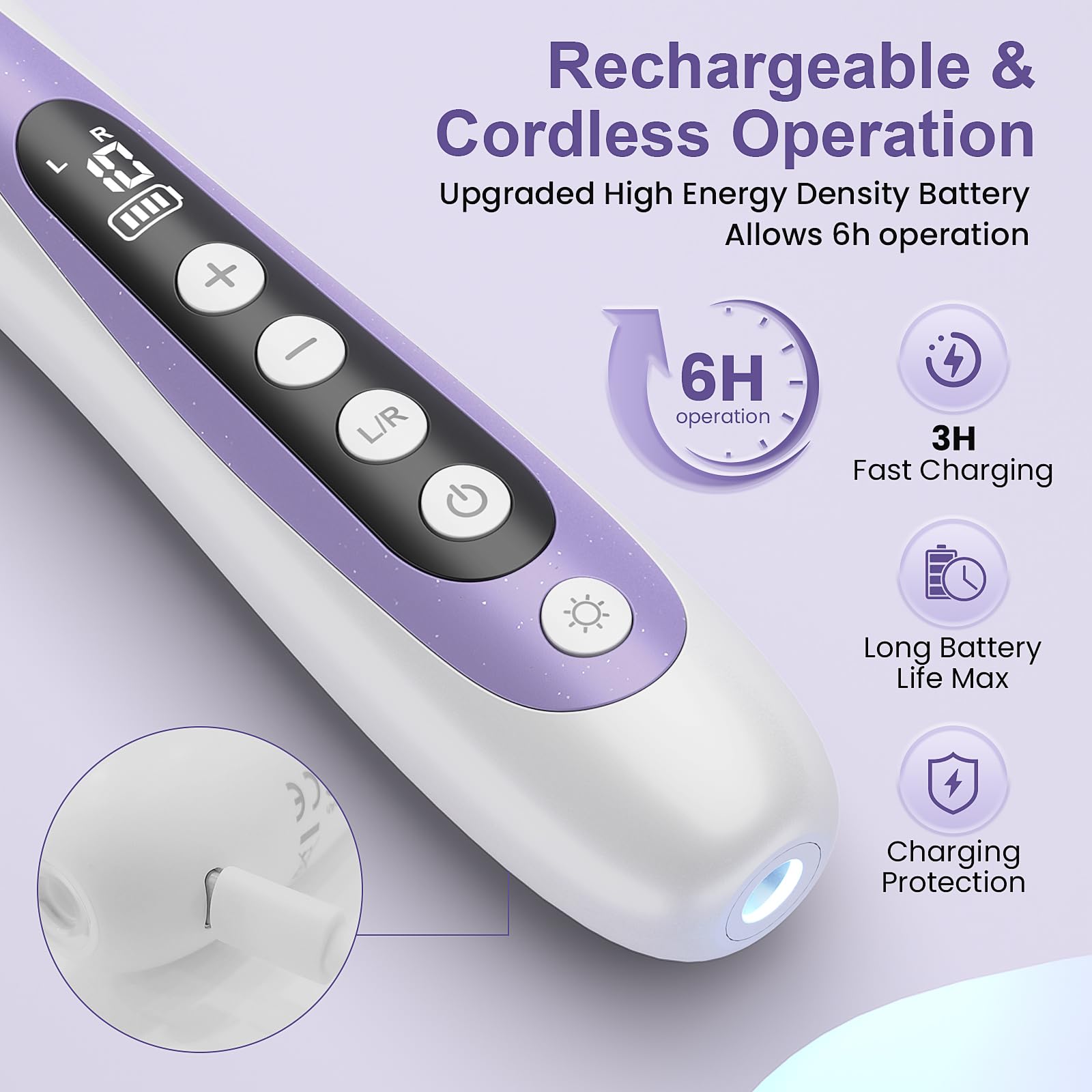 Lilonthy interchangeable heads kit for filing, buffing, and polishing.