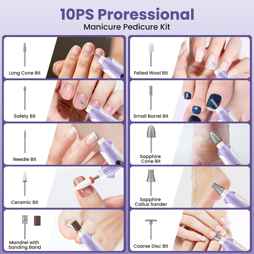 Lilonthy rechargeable nail care kit with LED lighting for precision.