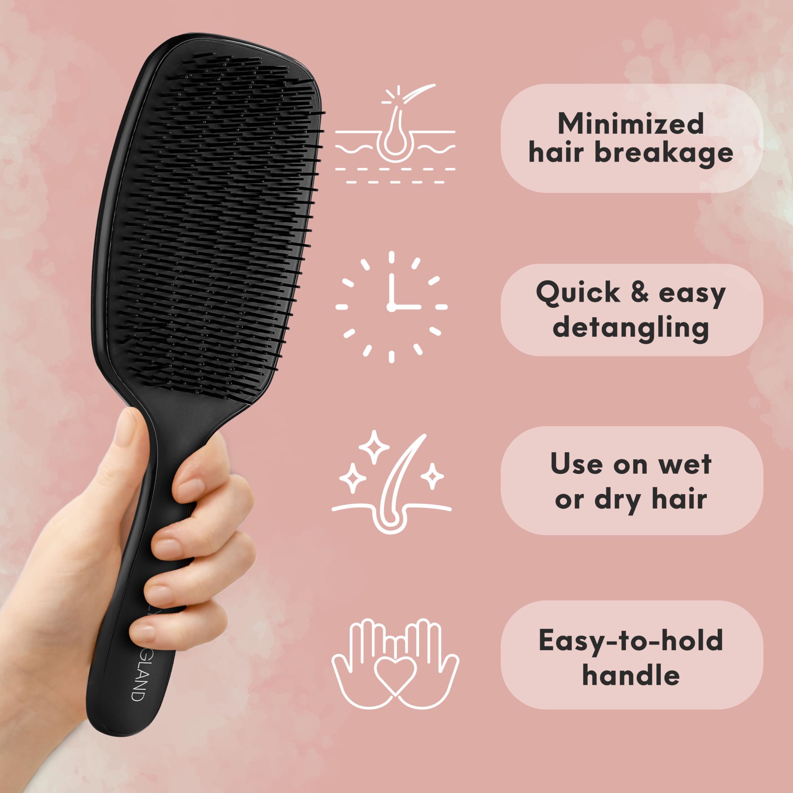 Cerdas flexibles de tres niveles para definición y menos frizz