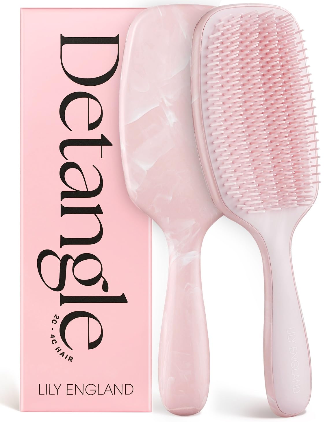 Lily England cepillo para rizos, desenredante con puntas flexibles para evitar tirones.