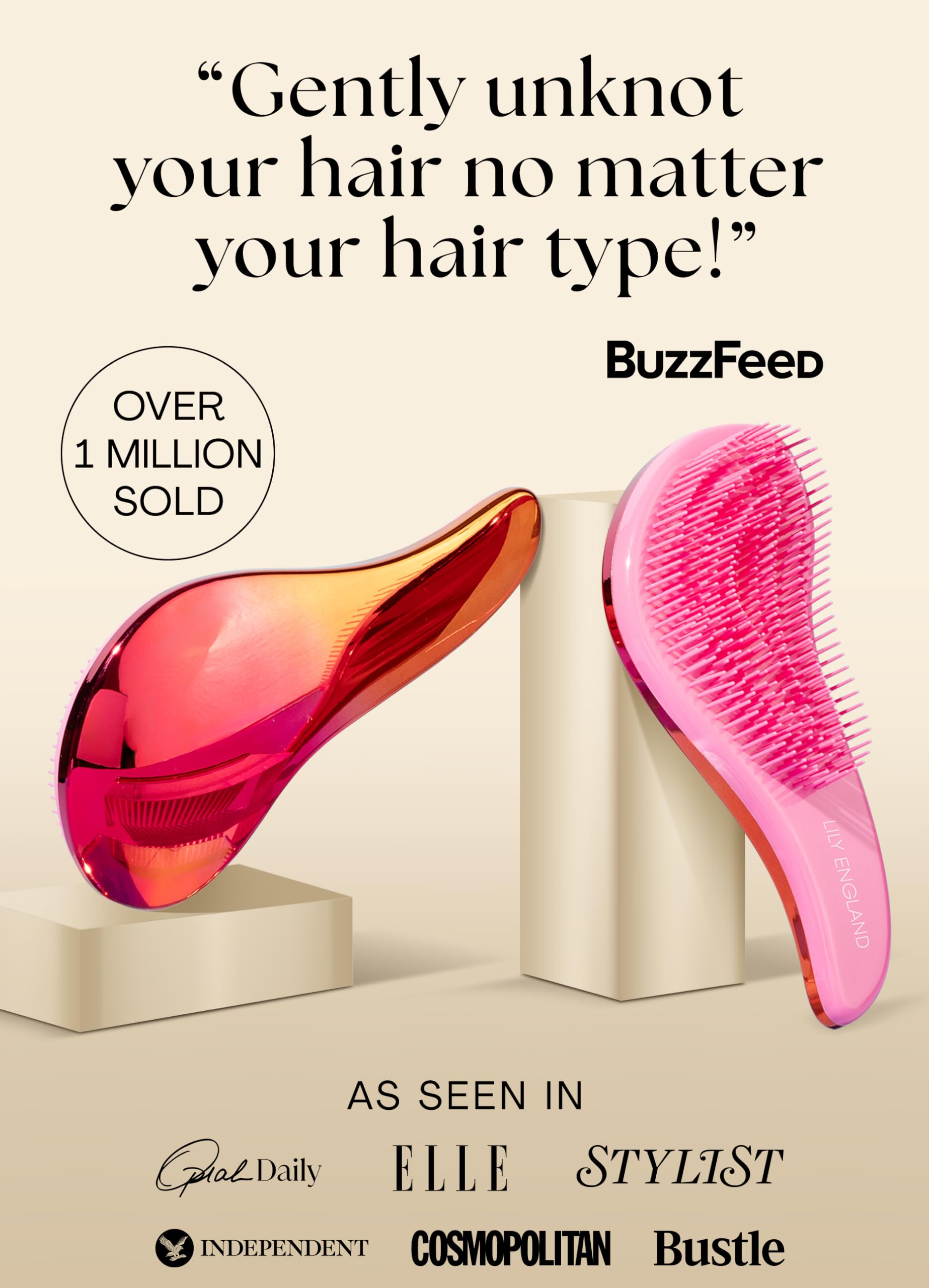 Lily England detangler brush suitable for thick hair for versatile styling.