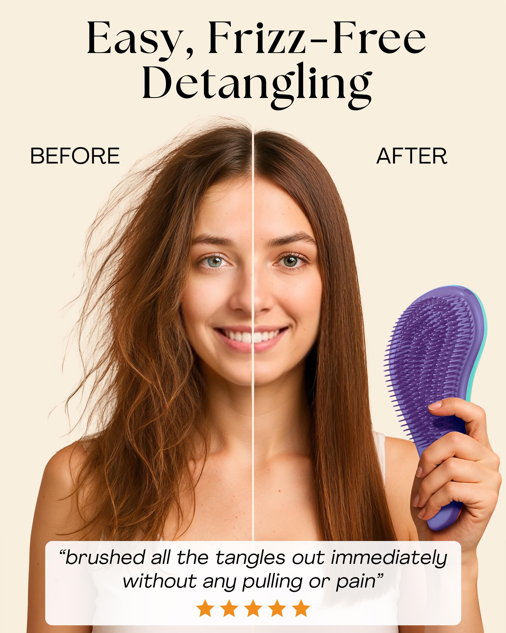 Lily England Detangler Comb wide-tooth eases through knots without pulling