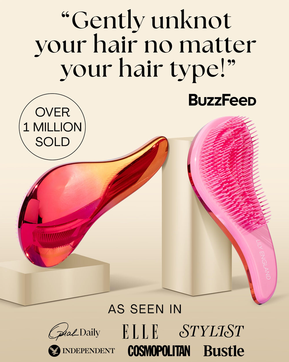 Lily England Detangler Set for wet or dry hair delivers smooth results